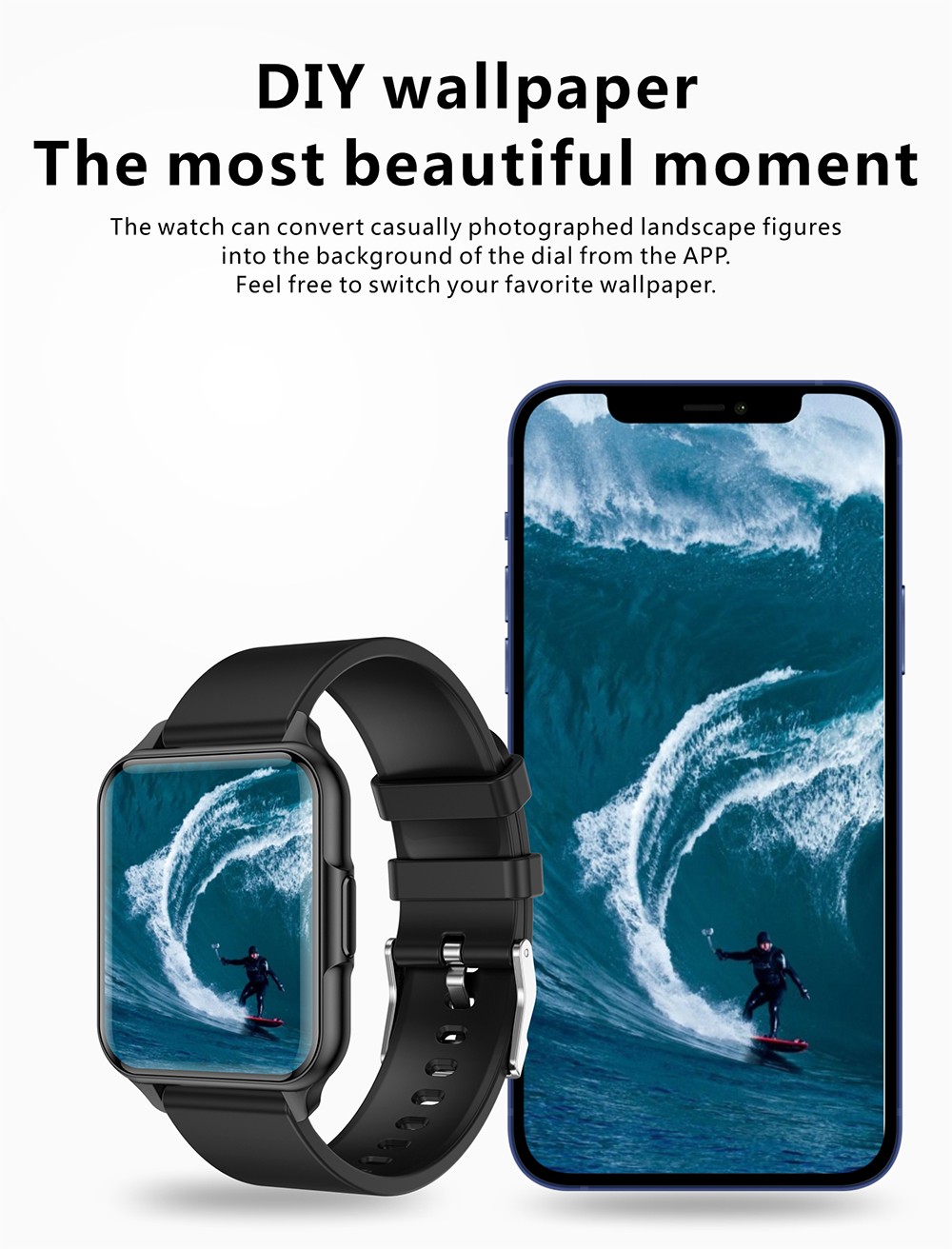 Q26 Pro Smartwatch 1.83'' TFT Screen BT5.0 Sports Bracelet 24 Sports Modes Health Monitor 200mAh Battery - Black