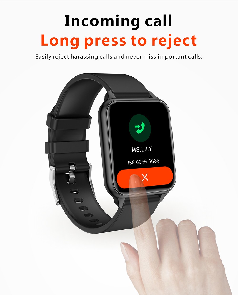 Q26 Pro Smartwatch 1.83'' TFT Screen BT5.0 Sports Bracelet 24 Sports Modes Health Monitor 200mAh Battery - Black