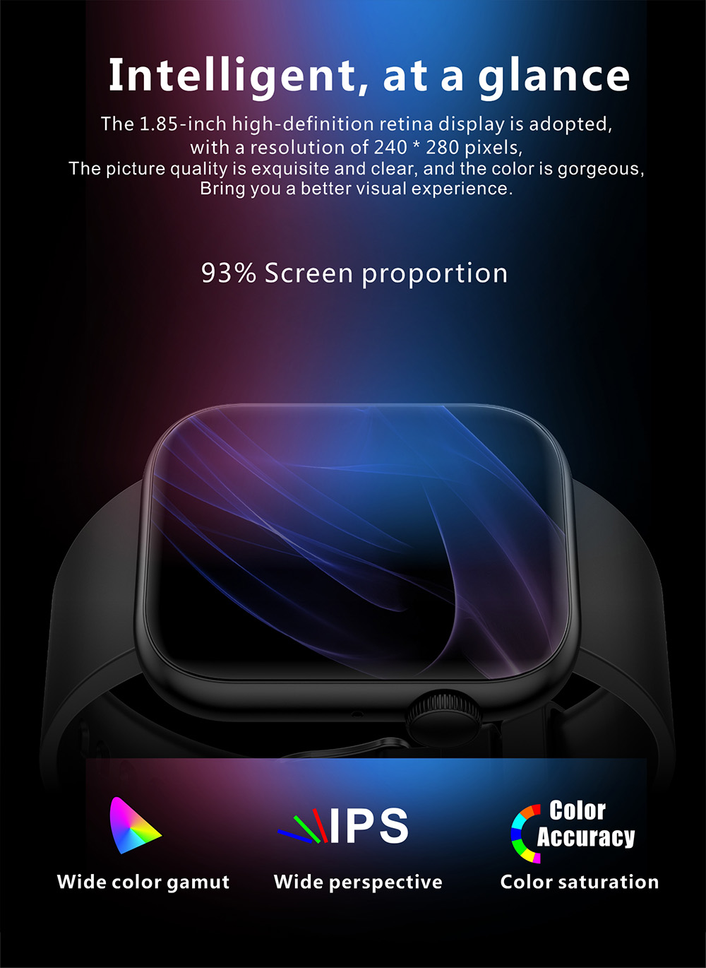 QX7 Smartwatch 1.85'' Large TFT Screen Bluetooth 5.2, Heart Rate Monitor, SpO2, Blood Pressure, 100+ Sports Modes - Beige