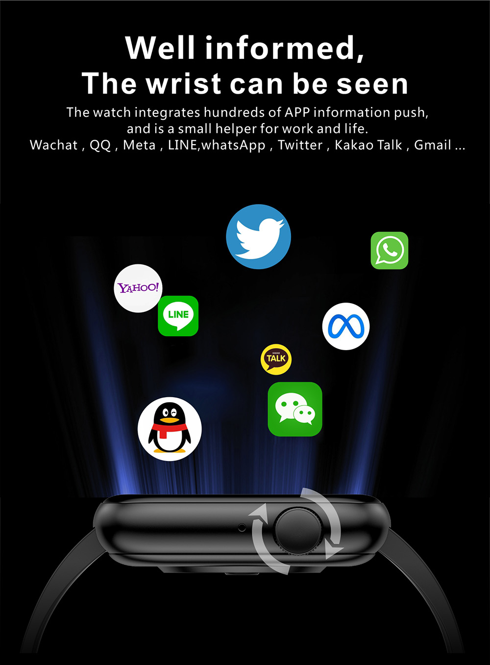 QX7 Smartwatch 1.85'' Large TFT Screen Bluetooth 5.2, Heart Rate Monitor, SpO2, Blood Pressure, 100+ Sports Modes - Beige