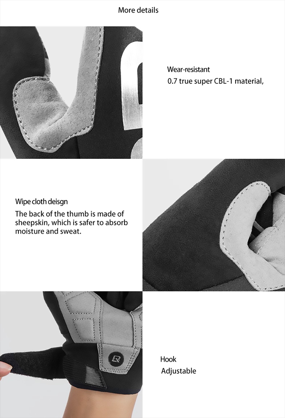 ROCKBROS Cycling Gloves Shockproof Wear Resistant Full Finger Windproof Gloves Breathable Lengthen Warm MTB Glove - 2XL 19 ROCKBROS Cycling Gloves Shockproof Wear Resistant Full Finger Windproof Gloves Breathable Lengthen Warm MTB Glove - 2XL