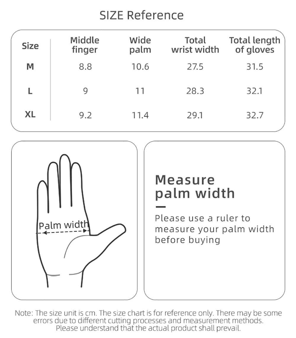 ROCKBROS Motorcycle Gloves Waterproof Heated Thermal Heated Gloves Touch Screen Battery Powered Cycling Skiing Gloves - L