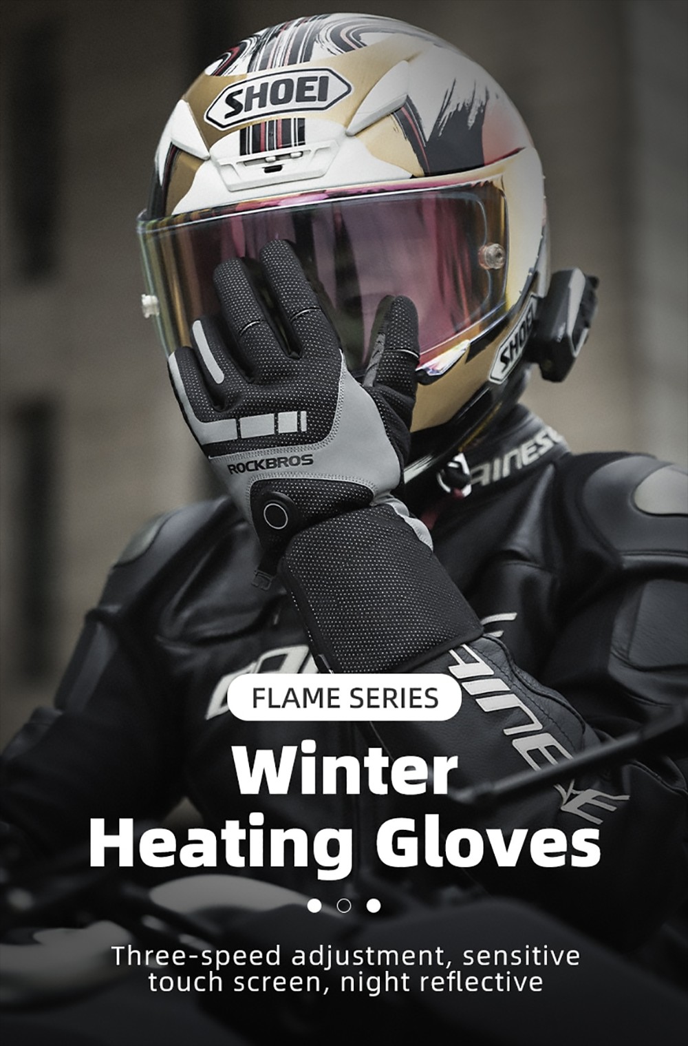 ROCKBROS Bicycles Bikes Motorcycle Gloves Waterproof Heated Thermal Heated Gloves Touch Screen Battery Powered Three Gears Adjustment Anti-Slip Cycling Skiing Climbing Gloves Winter Heating Gloves - M 12 ROCKBROS Motorcycle Gloves Waterproof Heated Thermal Heated Gloves Touch Screen Battery Powered Cycling Skiing Gloves - M