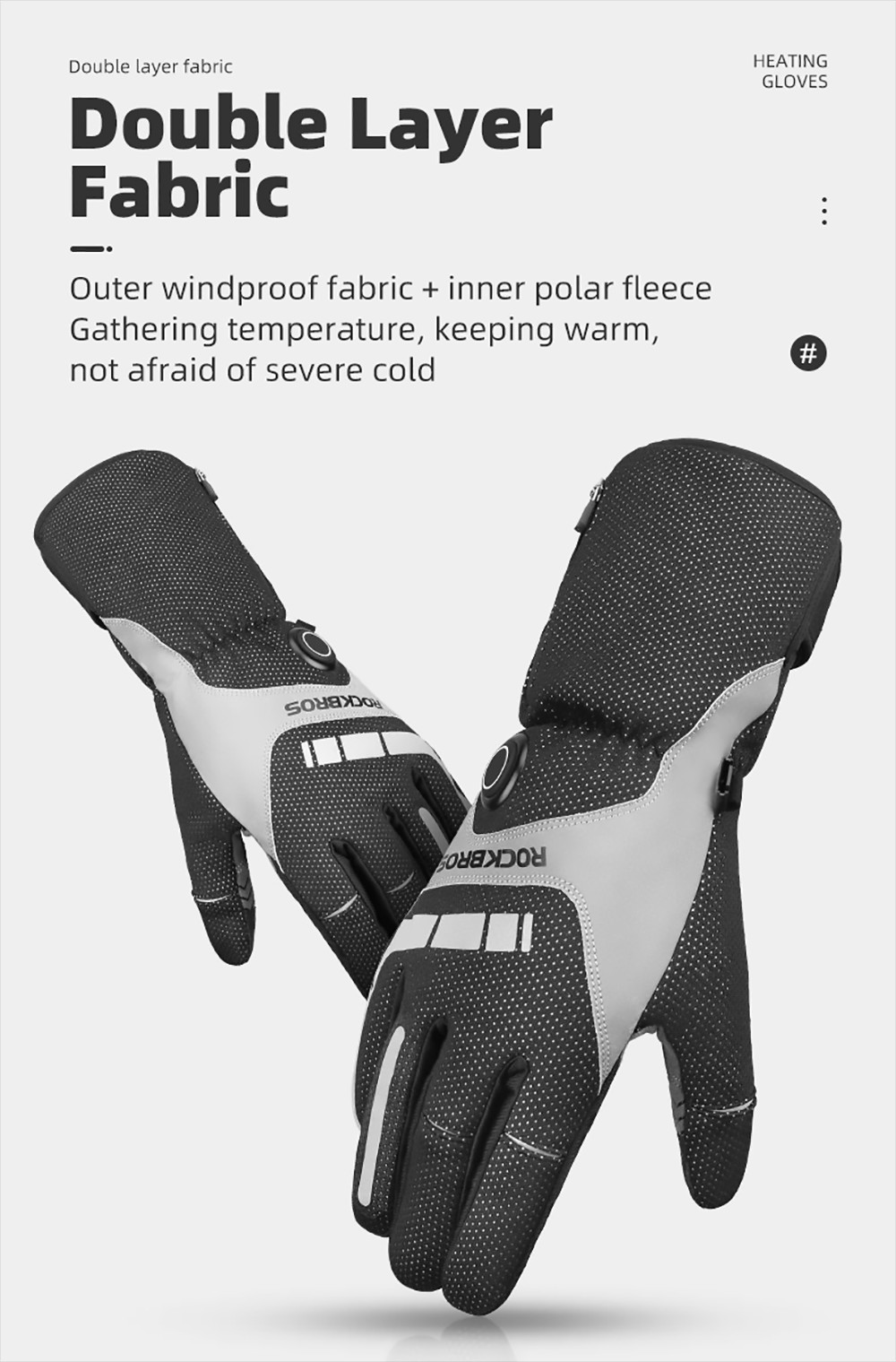 ROCKBROS Bicycles Bikes Motorcycle Gloves Waterproof Heated Thermal Heated Gloves Touch Screen Battery Powered Three Gears Adjustment Anti-Slip Cycling Skiing Climbing Gloves Winter Heating Gloves - M 17 ROCKBROS Motorcycle Gloves Waterproof Heated Thermal Heated Gloves Touch Screen Battery Powered Cycling Skiing Gloves - M