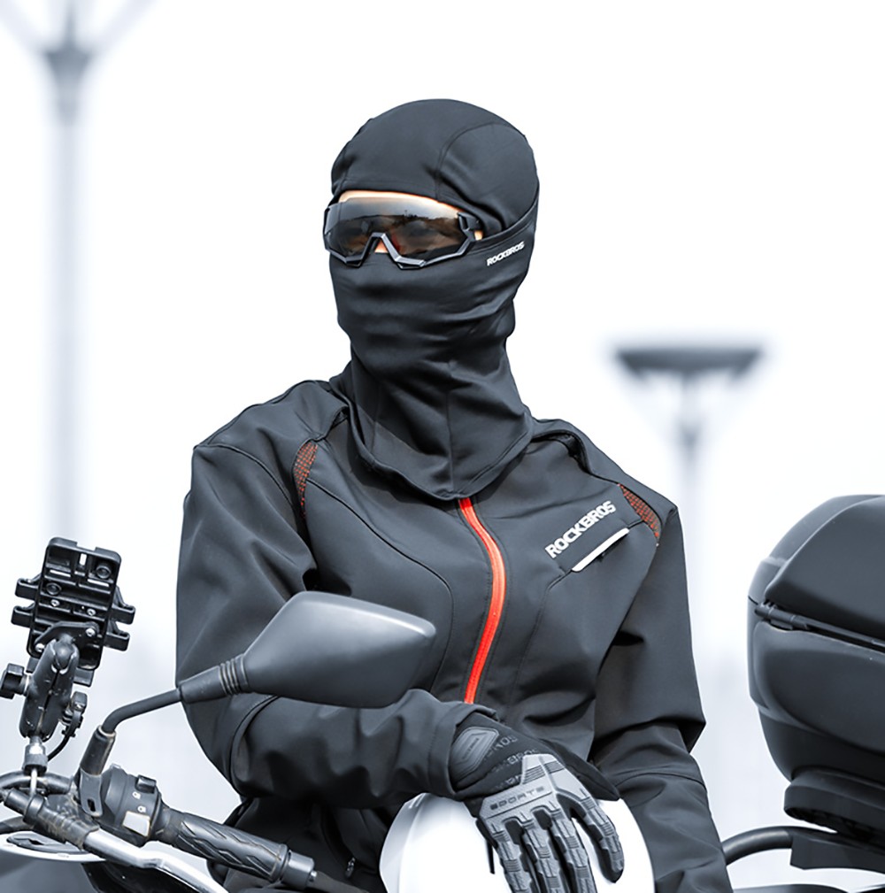 ROCKBROS Snowboard Face Mask Windproof Warm Outdoor Thermal Fleece Ski Mask Breathable Unisex for Camping, Skiing - Orange