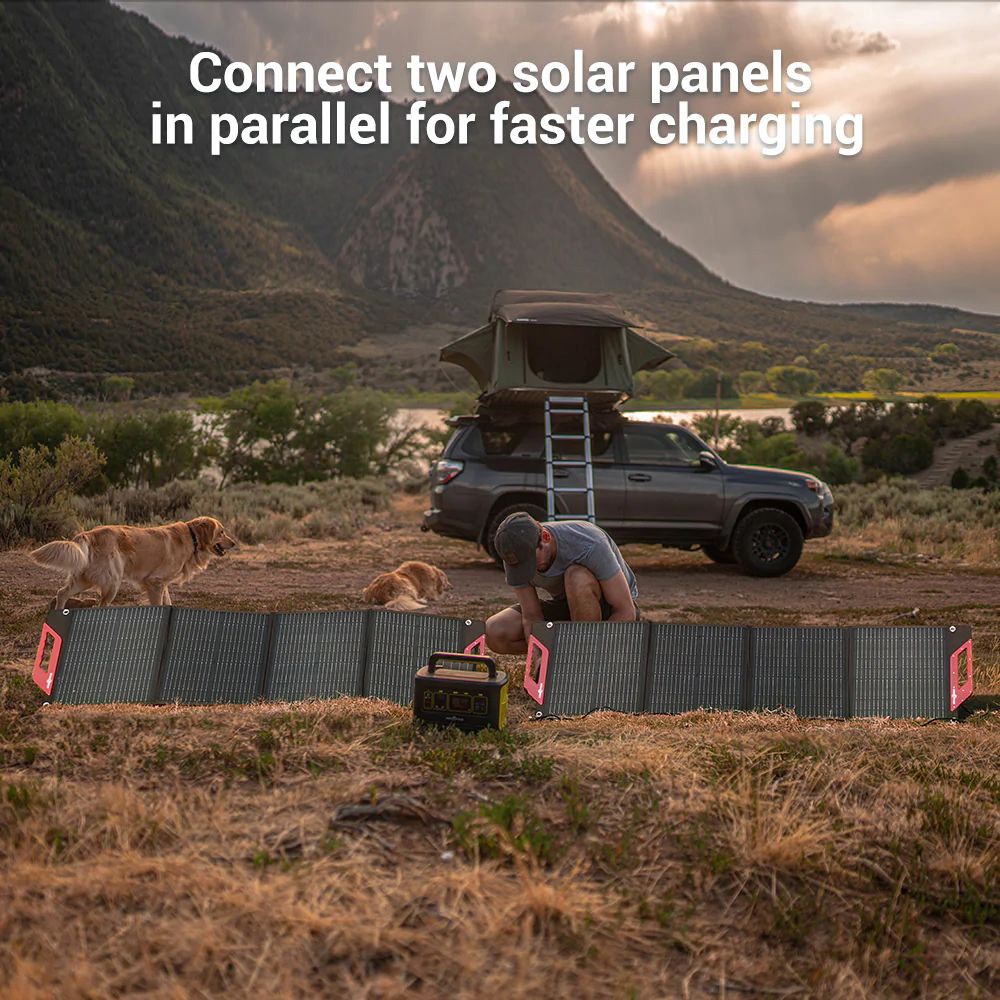 ROCKPALS RP083 120W Portable Foldable Solar Panel, 23.5% High Efficiency, IP65 Waterproof