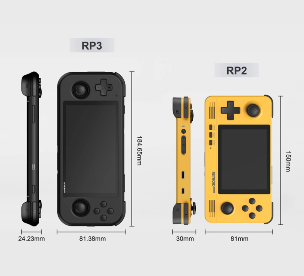 Retroid Pocket 3 Portable Game Console Android 11 4.7 inch IPS Touch Screen 2GB RAM 32GB eMMC WiFi Bluetooth - Yellow