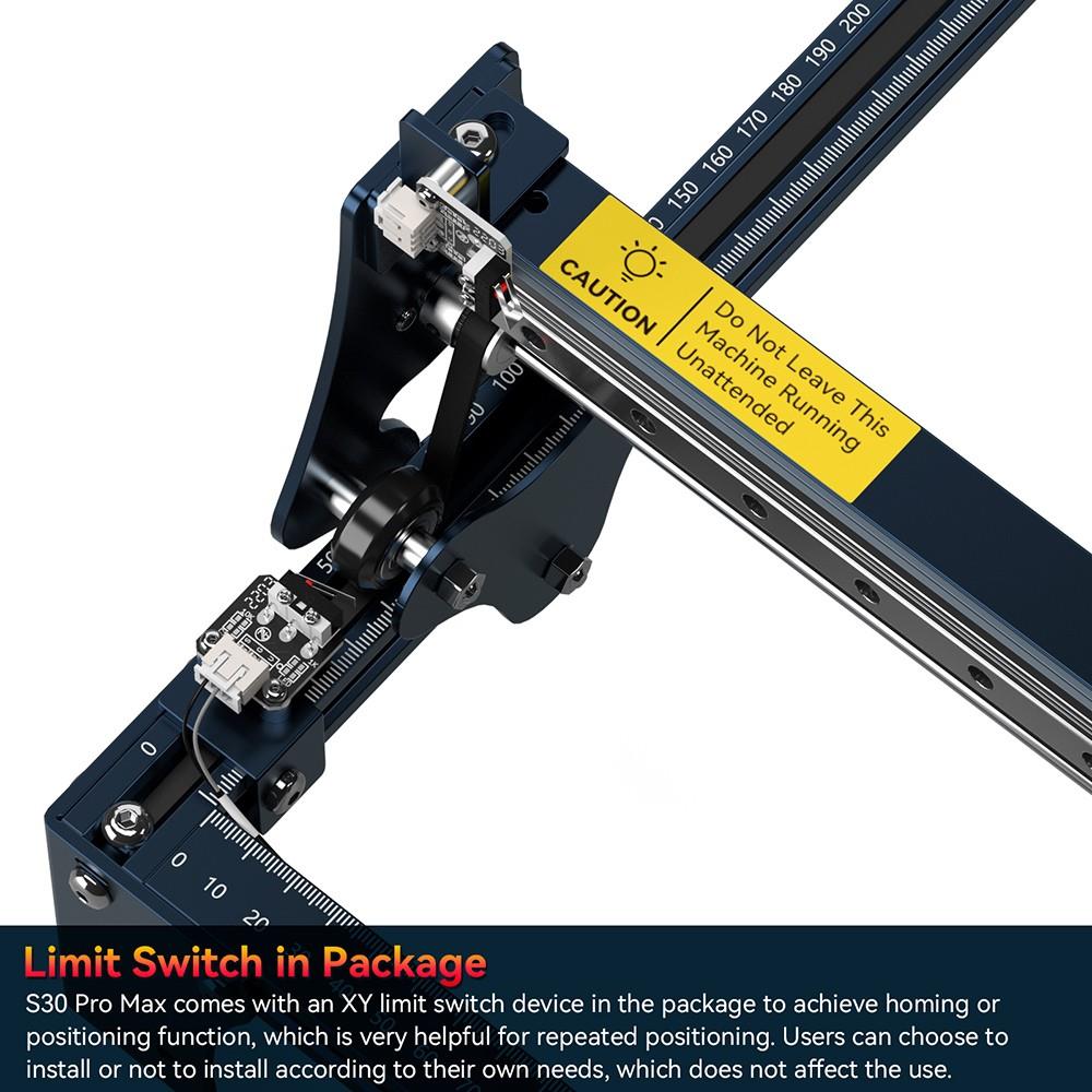 SCULPFUN S30 Pro Max 20W Laser Engraver Cutter, Automatic Air-assist, 0.08x0.1mm Laser Focus, 32-bit Motherboard, Replaceable Lens, 410x400mm, Expandable 935x905mm