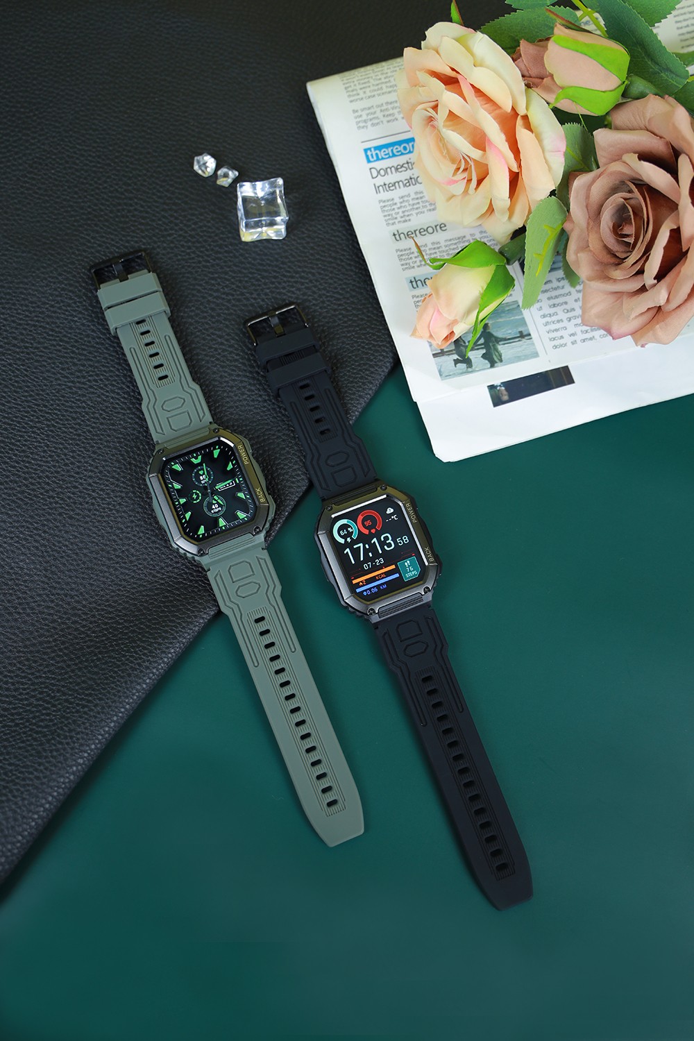 SENBONO C20S Smartwatch 1.8'' Screen BT5.0 GPS Voice Assistant Heart Rate, Blood Pressure, SpO2 Monitor - Black