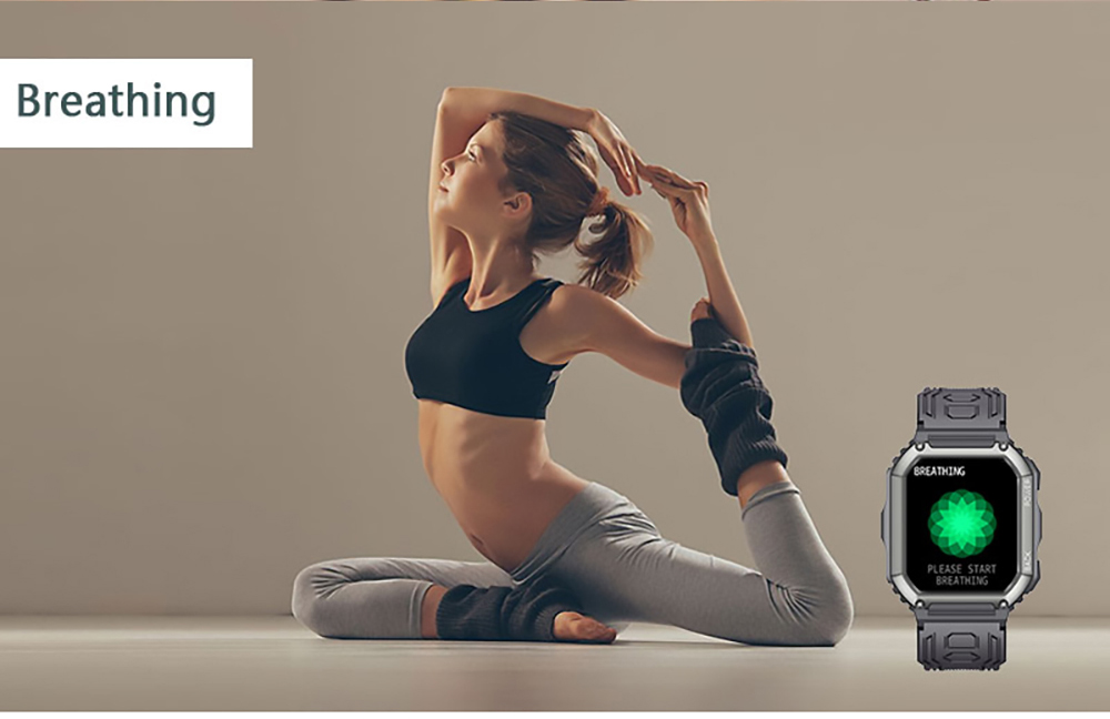 SENBONO C20S Smartwatch 1.8'' Screen BT5.0 GPS Voice Assistant Heart Rate, Blood Pressure, SpO2 Monitor - Black