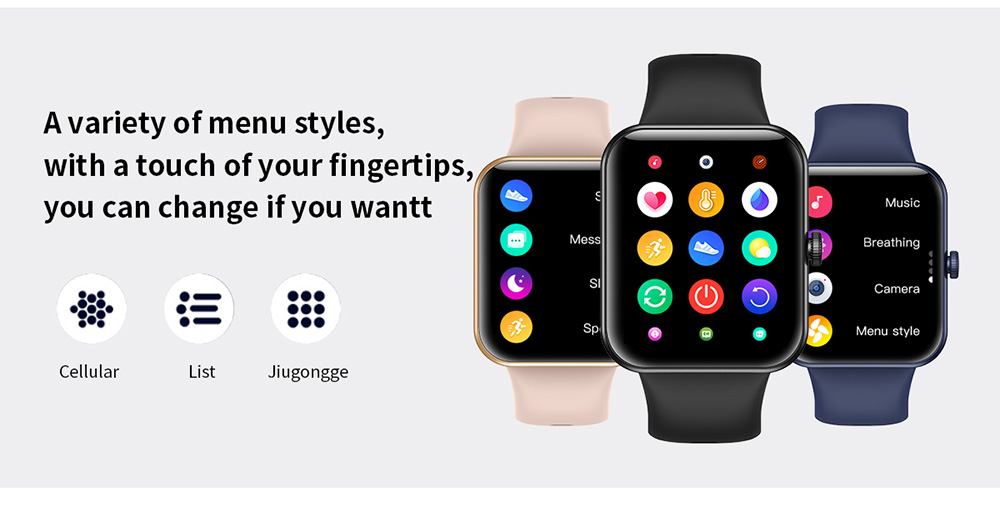 SENBONO L32 Smartwatch 1.83'' Large Screen Bluetooth 5.0 Sports Watch Heart Rate, Blood Pressure, Blood Oxygen Monitor - Black