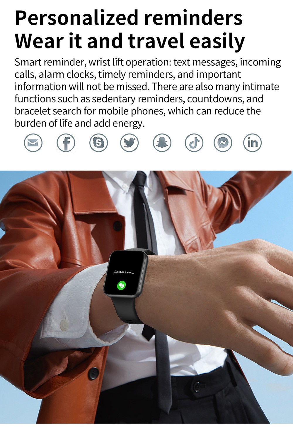 SENBONO L32 Smartwatch 1.83'' Large Screen Bluetooth 5.0 Sports Watch Heart Rate, Blood Pressure, Blood Oxygen Monitor - Golden