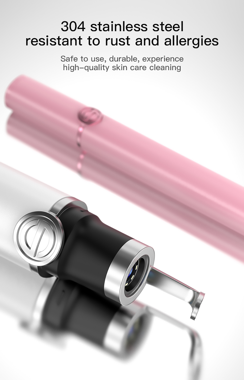 SUNUO M3 Smart Visible Acne Removal Cleaner, 500W HD Camera, 20X Magnification, WiFi Connection, IP65 Waterproof - Pink