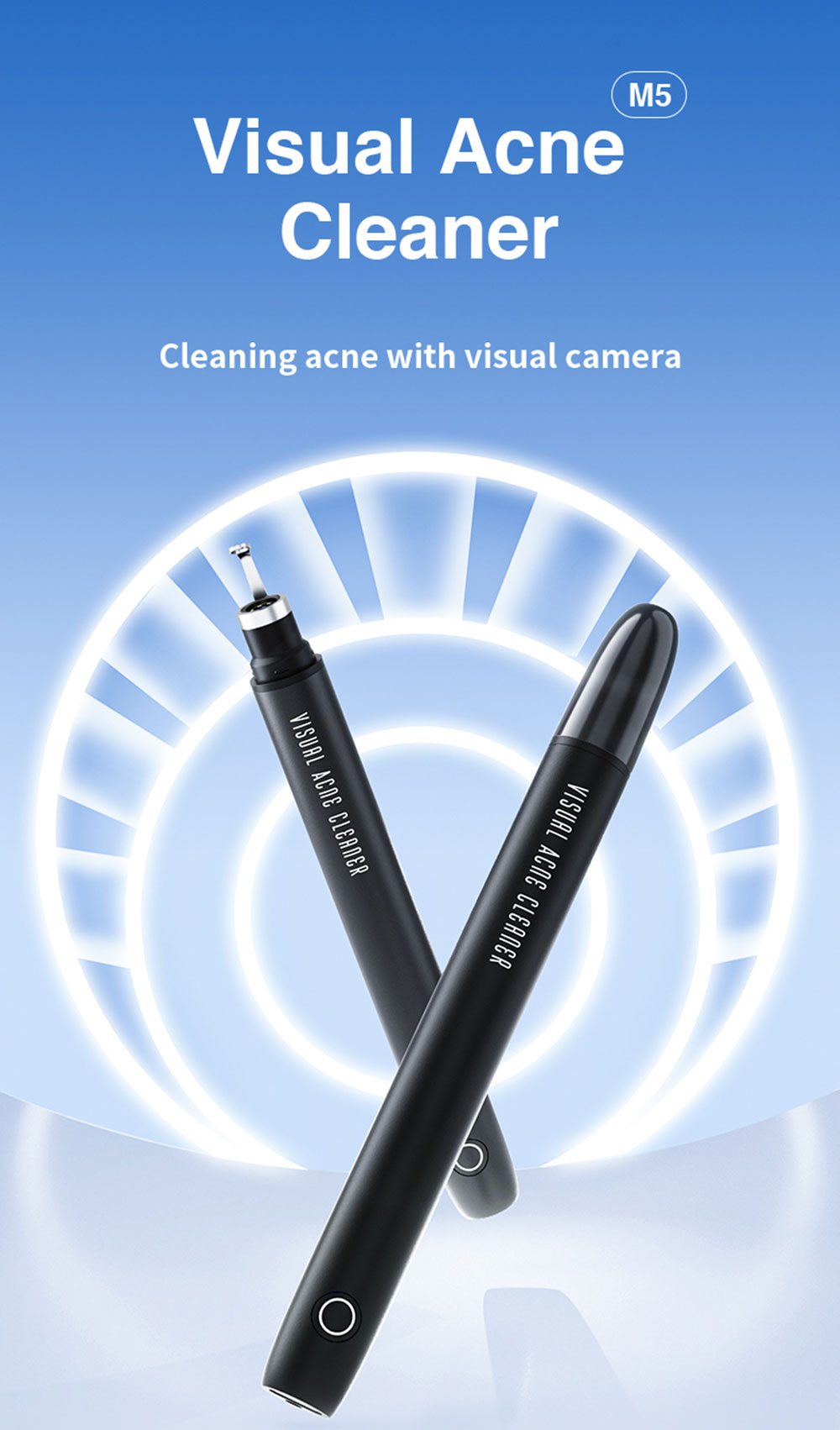 SUNUO M5 Smart Visual Acne Cleaner Squeezing Tool, 5MP HD Camera, 20X Magnification, 240mAh Battery, WiFi Connection