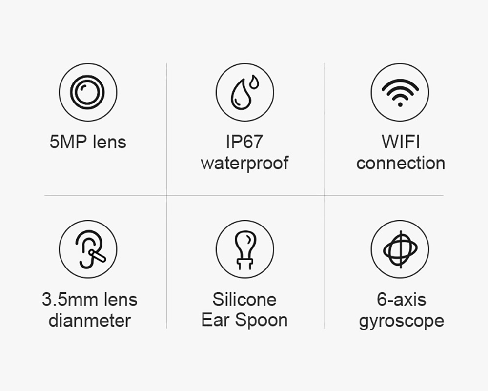 SUNUO P40-B Intelligent Visual Metal Ear Cleaner Otoscope, 5MP HD Camera, 6-Axis Gyroscope, Silicone Ear Spoon - Black