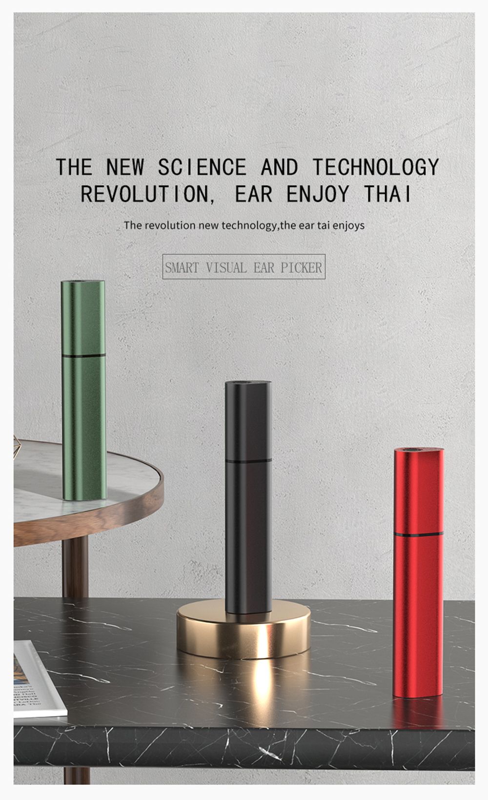 SUNUO P40 Pro Smart Visual Ear Cleaner, 5 Million HD Camera, 6-Axis Gyroscope, Hall-Style Switch, Waterproof, WiFi Connection - Black