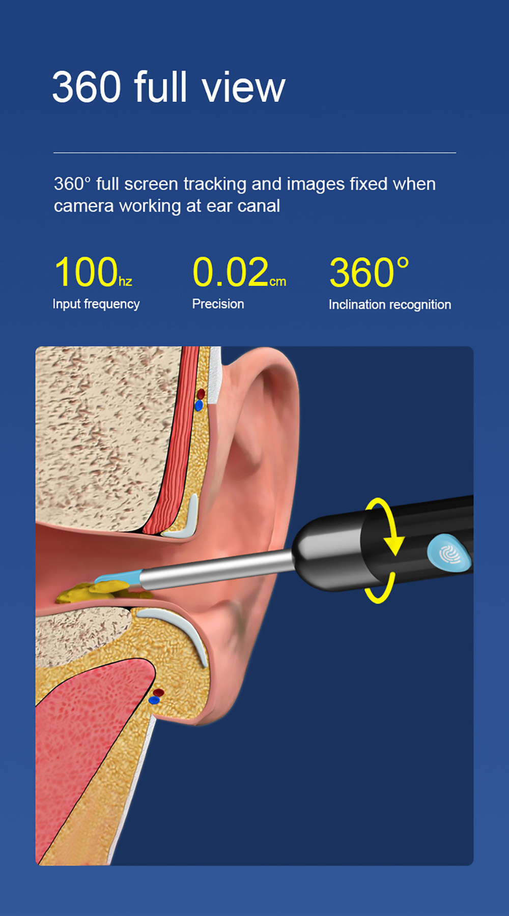 SUNUO X1 Smart Visual Ear Cleaner, 3MP HD Camera, 240mAh Rechargeable Battery, Silicone Ear Pick, IP67 Waterproof