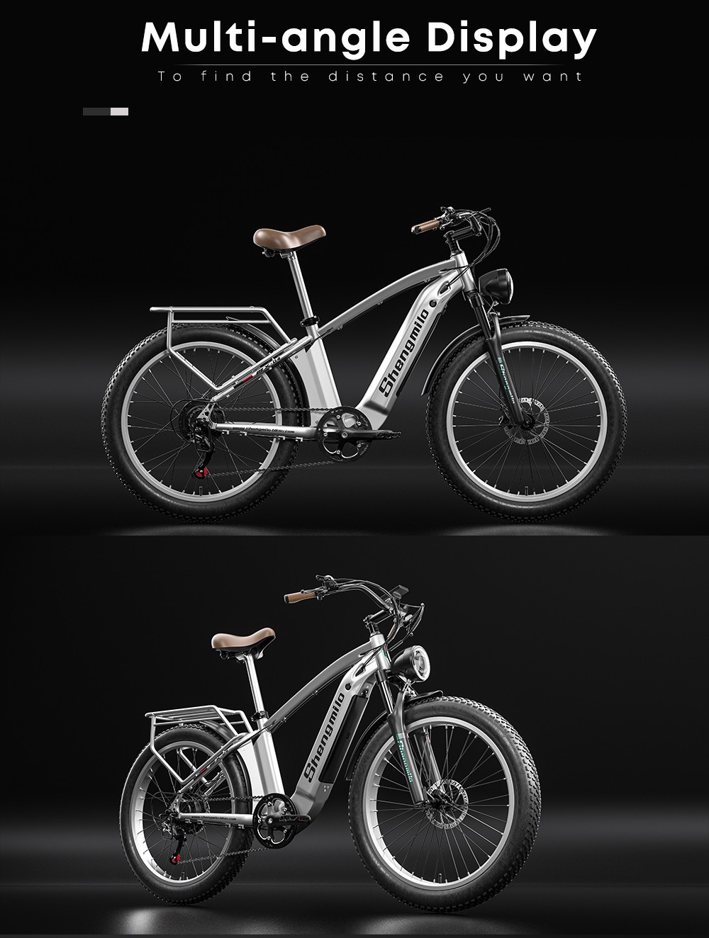 Shengmilo MX04 26*3.0 inch Fat Tire Electric Moped Bike Mountain Bicycle Bafang 500W Motor 15Ah Battery Shimano Gear