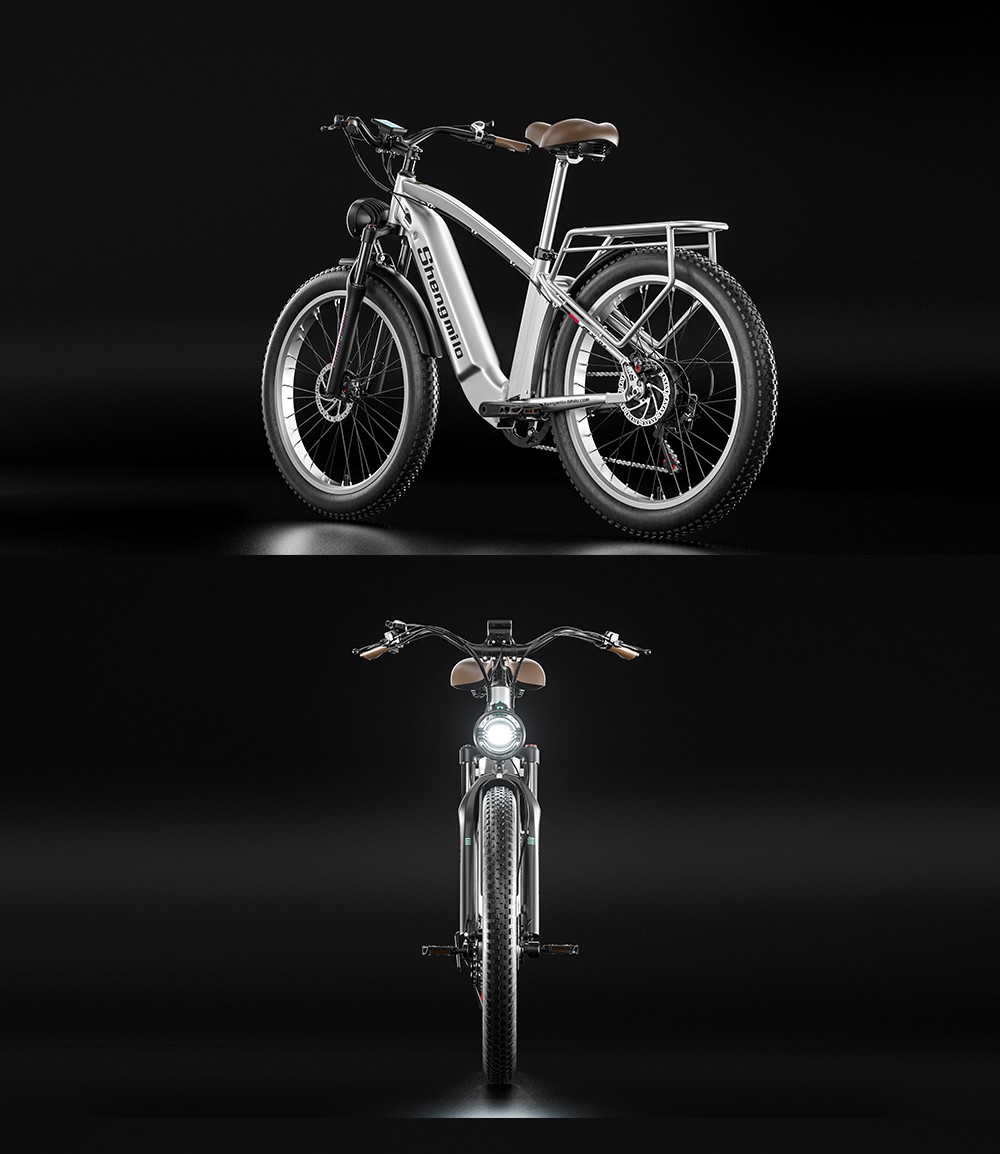 Shengmilo MX04 26*3.0 inch Fat Tire Electric Moped Bike Mountain Bicycle Bafang 500W Motor 15Ah Battery Shimano Gear