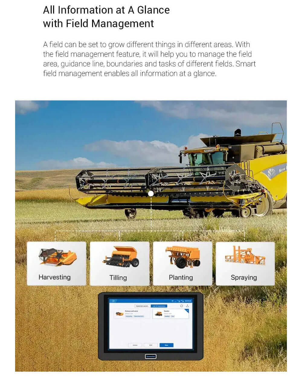 Sveaverken F100 Tractor Auto Steer System with Advanced Mode, U-Turn Auto Drive, 3 Guidance Line Modes, 2.5cm High Accuracy Operation