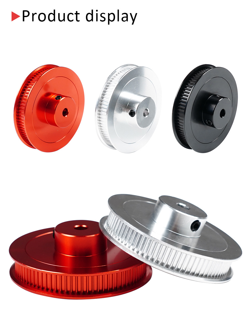 TWO TREES 3D Printer Parts VORON V2.4 80 Teeth GT2 Timing Pulley Bore 5mm Belt Width 6mm Aluminum Alloy Driving Wheel - Red