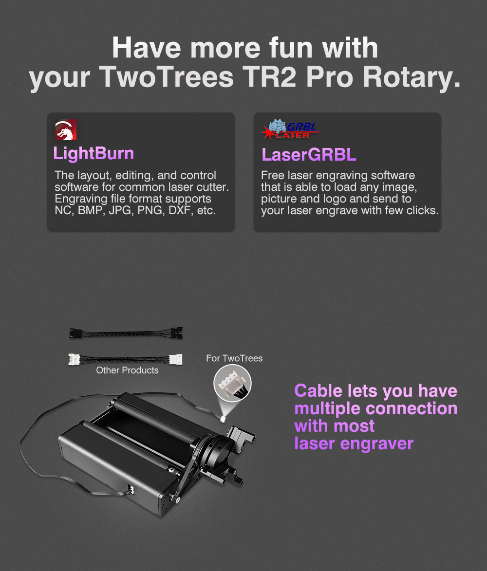 TWO TREES TR2 Pro Roller Rotary 4 In 1 Chuck Rotating Module