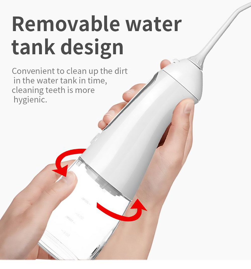 WF203 Teeth Punch Dental Cleaner, 300ml Water Tank, 1400mAh Battery, 5 Cleaning Modes, IPX8 Waterproof