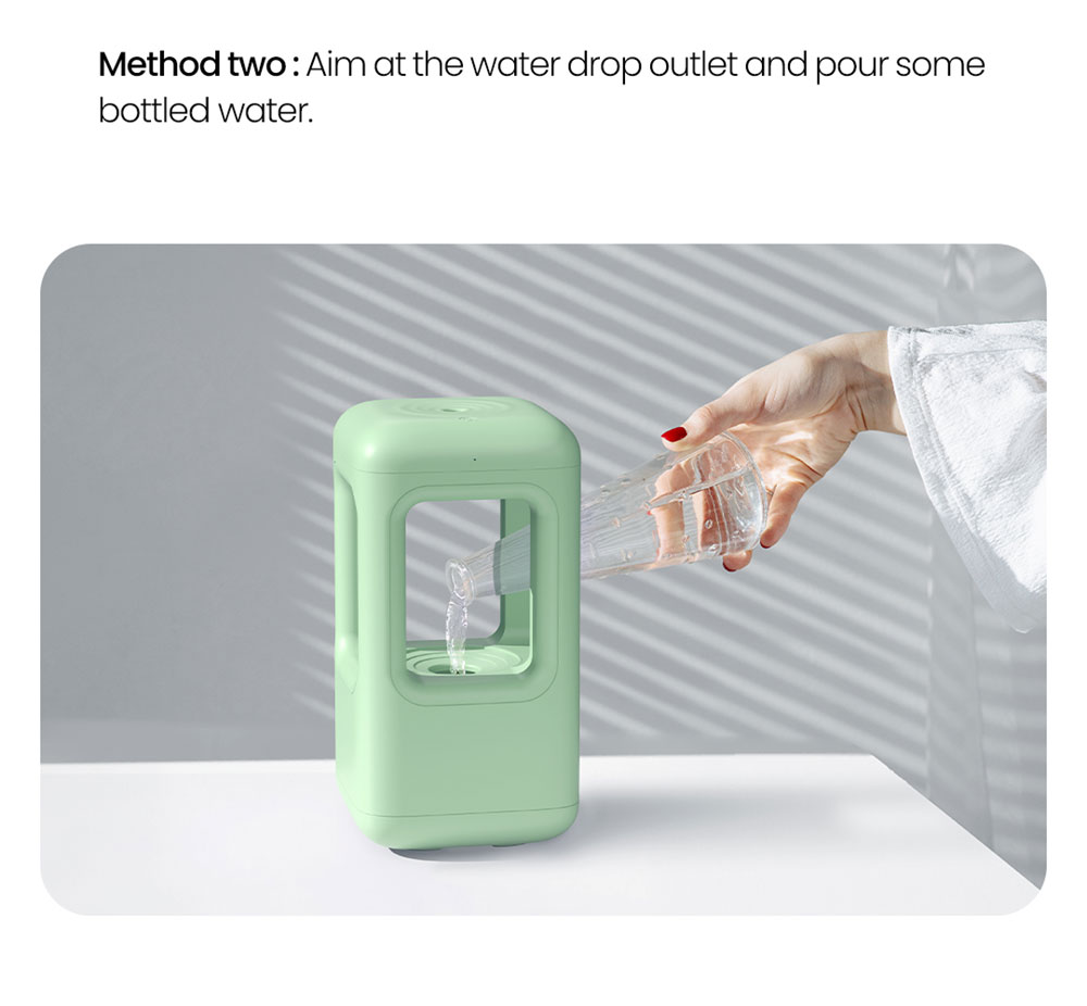 Winben Anti Gravity Levitating Water Drop Humidifier, Essential Oil Incense, 600ml Water Tank, Dual Humidification Mode, EU Plug - Green