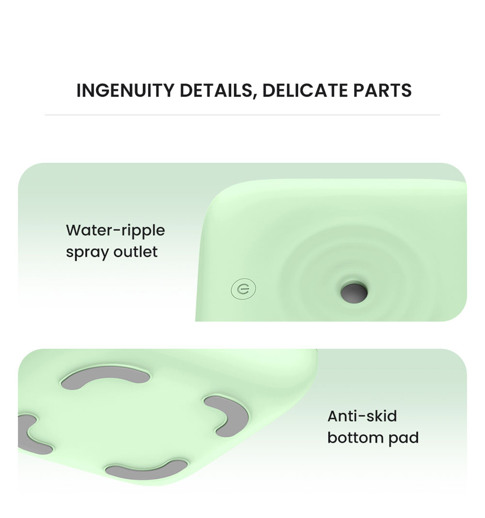 Winben Anti Gravity Levitating Water Drop Humidifier, Essential Oil Incense, 600ml Water Tank, Dual Humidification Mode, EU Plug - Green