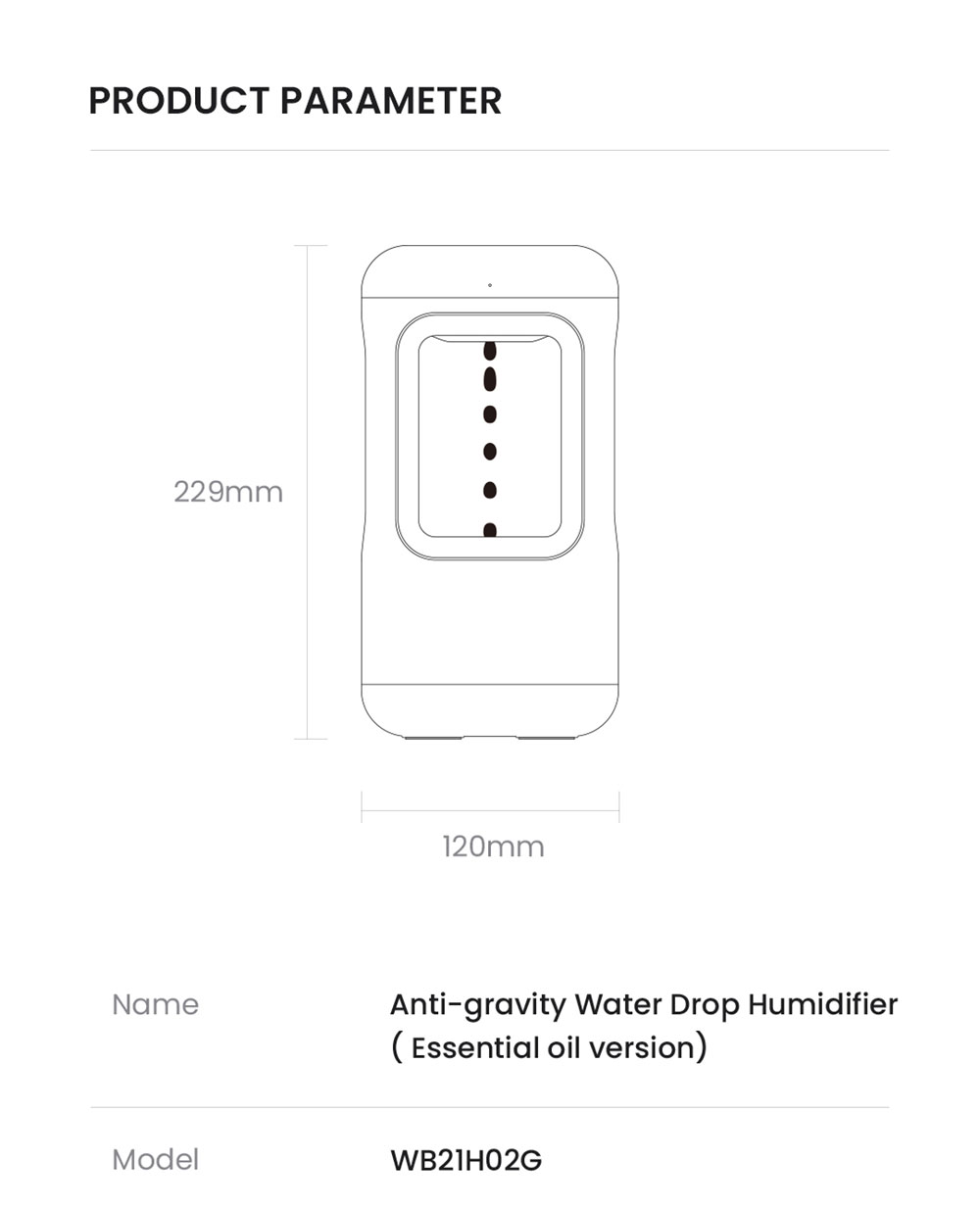 Winben Anti Gravity Levitating Water Drop Humidifier, Essential Oil Incense, 600ml Water Tank, Dual Humidification Mode, EU Plug - Green