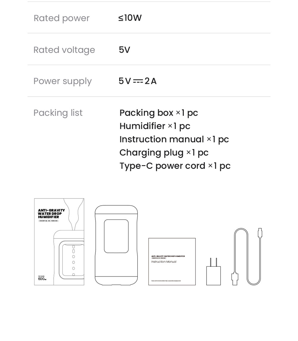 Winben Anti Gravity Levitating Water Drop Humidifier, Essential Oil Incense, 600ml Water Tank, Dual Humidification Mode, EU Plug - Green