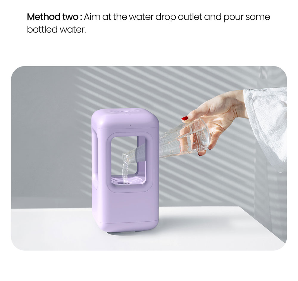 Winben Anti Gravity Levitating Water Drop Humidifier, Essential Oil Incense, 600ml Water Tank, Dual Humidification Mode, EU Plug - Purple