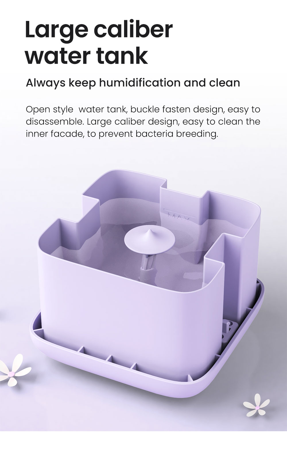 Winben Anti Gravity Levitating Water Drop Humidifier, Essential Oil Incense, 600ml Water Tank, Dual Humidification Mode, EU Plug - Purple