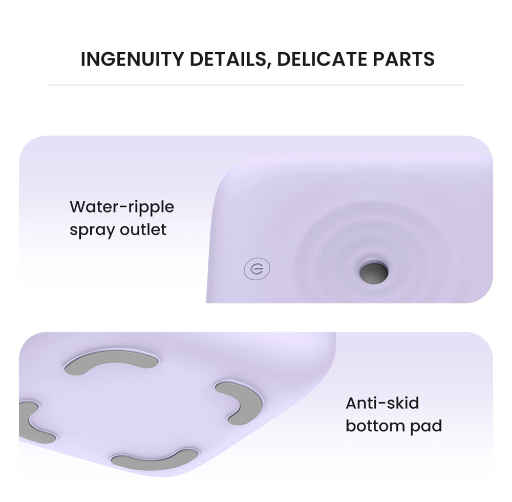 Winben Anti Gravity Levitating Water Drop Humidifier, Essential Oil Incense, 600ml Water Tank, Dual Humidification Mode, EU Plug - Purple