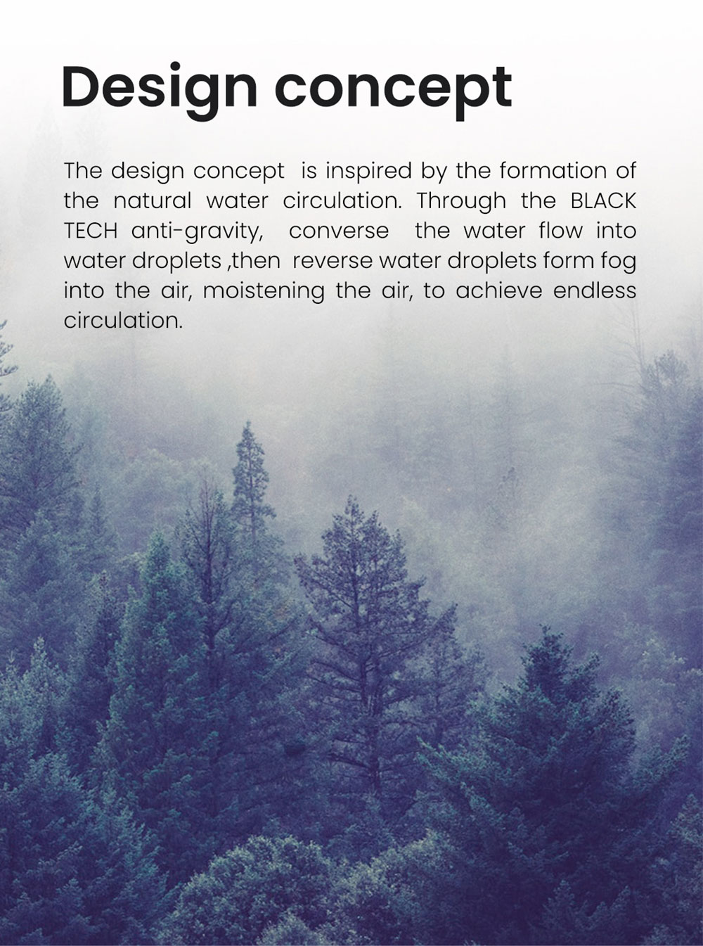 Winben Anti Gravity Levitating Water Drop Humidifier, Essential Oil Incense, 600ml Water Tank, Dual Humidification Mode, EU Plug - Purple