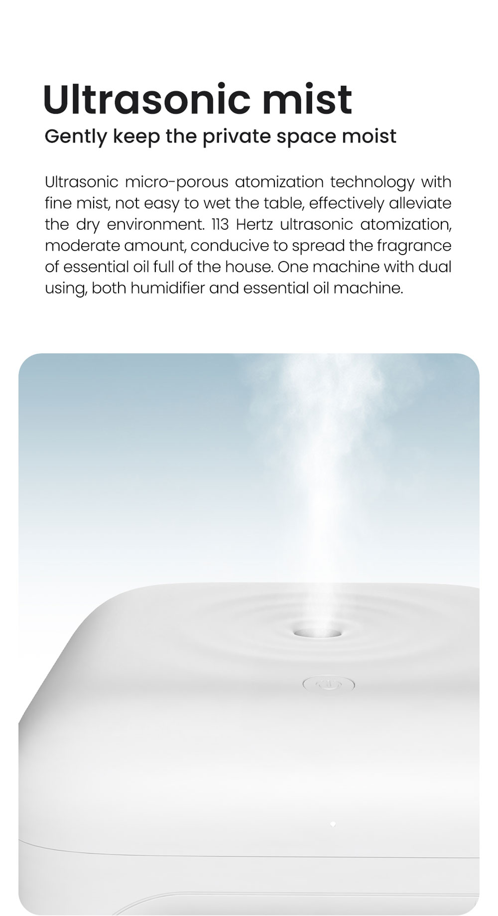 Winben Anti Gravity Levitating Water Drop Humidifier, Essential Oil Incense, 600ml Water Tank, Dual Humidification Mode - White