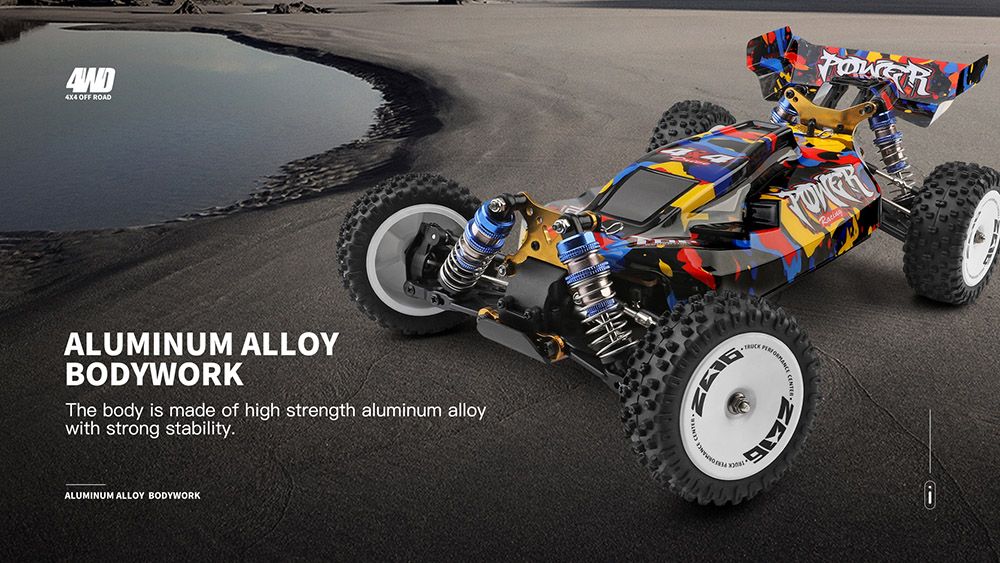 Wltoys 124007 1/12 Scale 2.4G RC Car 4WD Brushless 75km/h Off-Road Speed Racing Vehicle Model RTR Toy - One Battery