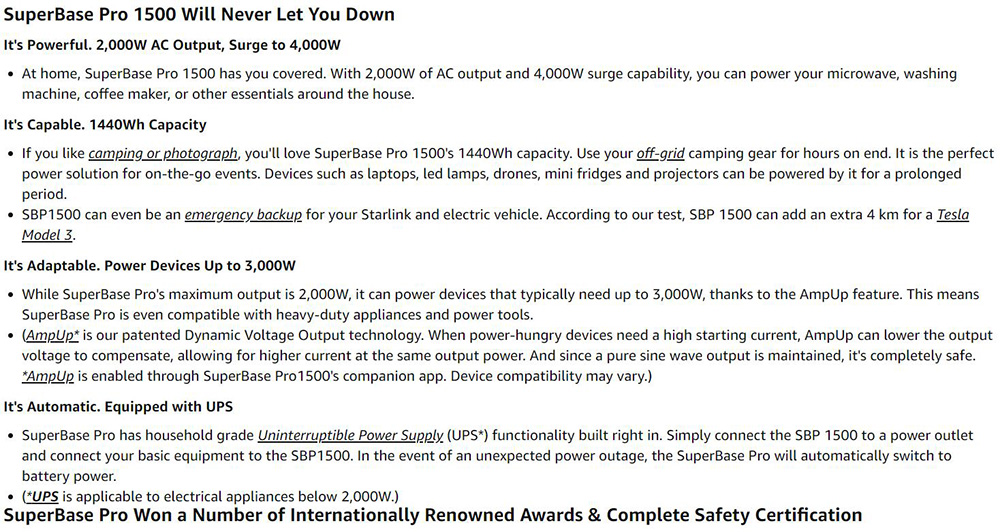 ZENDURE SuperBase Pro 1500 Portable Power Station, 1440Wh LiFePo4 Battery, 2000W Output, 14 Outputs, Charge to 75% in 1 Hour, 4G IoT & App Control, 6.1inch Display - US Plug