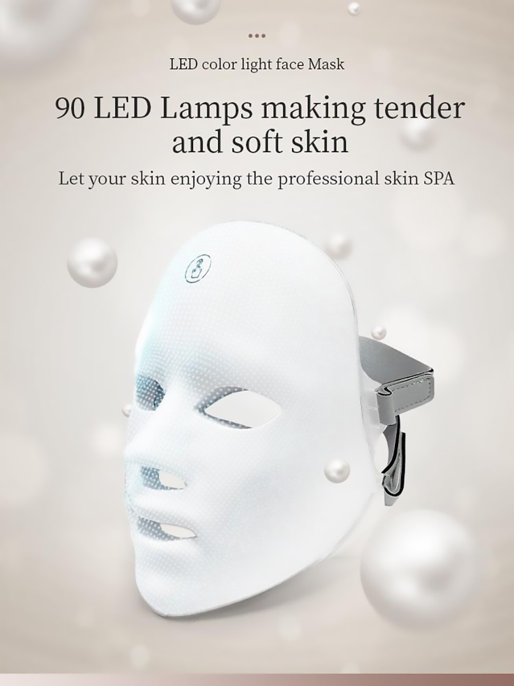 ZM888 LED Color Light Touch Face Mask, Pore Shrinking Brighten Skin Rejuvenation, 7 Lights Modes, Eye Protection