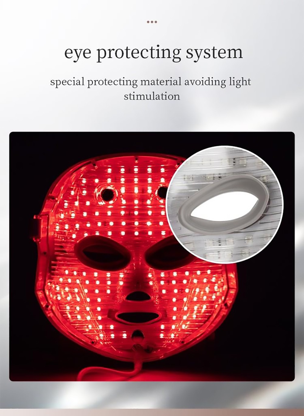 ZM888 LED Color Light Touch Face Mask, Pore Shrinking Brighten Skin Rejuvenation, 7 Lights Modes, Eye Protection