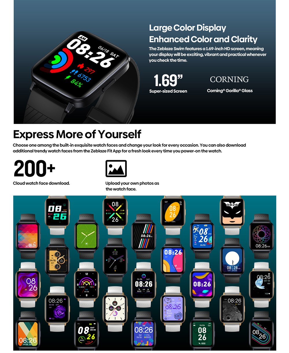 Zeblaze Swim GPS Swimming Smartwatch Black