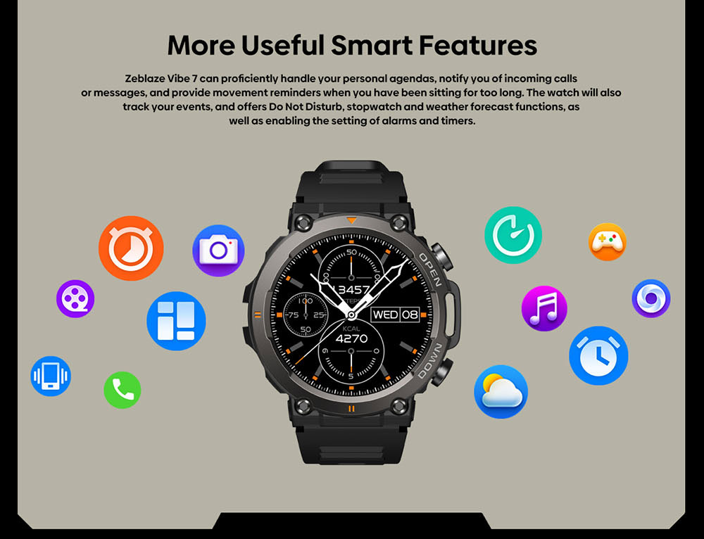 Zeblaze VIBE 7 Smartwatch 1.39'' HD Color Display, Bluetooth 5.0, Women Health, 100+ Sports Modes, 25 Days Battery Life - Green