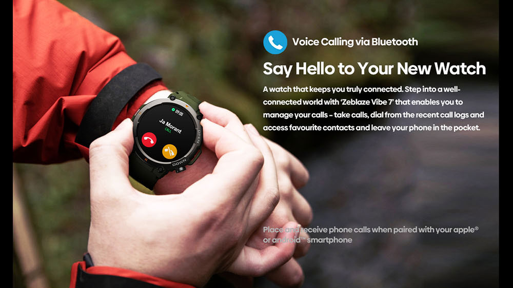 Zeblaze VIBE 7 Smartwatch 1.39'' HD Color Display, Bluetooth 5.0, Women Health, 100+ Sports Modes, 25 Days Battery Life - Khaki