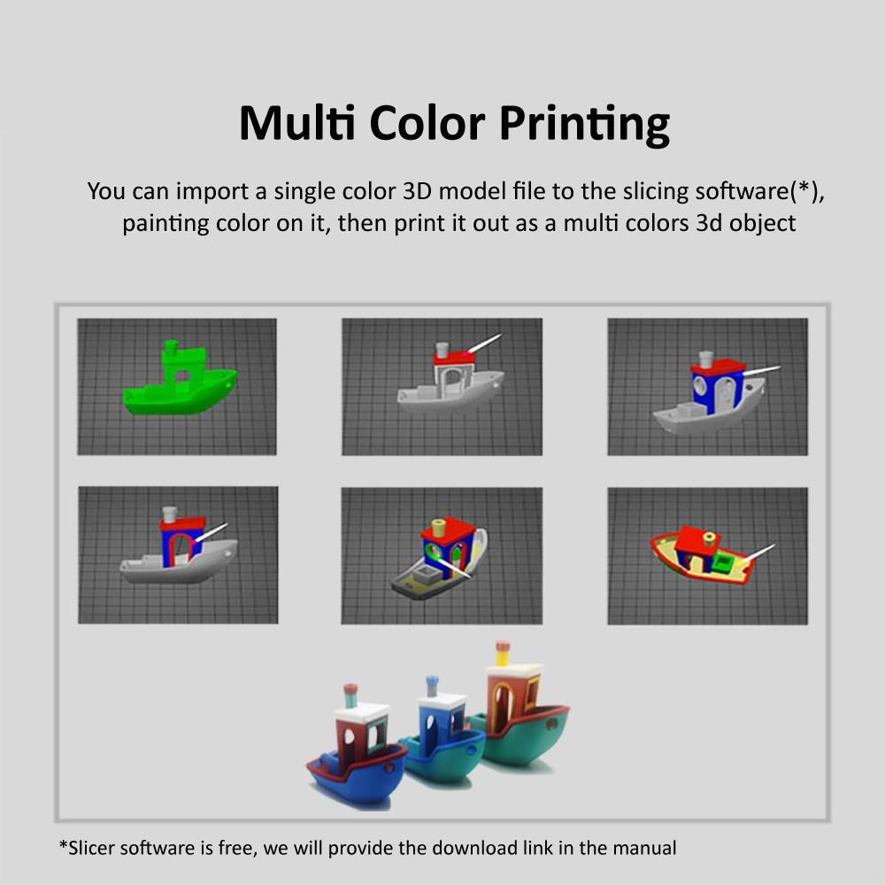 Zonestar Z9V5Pro-MK4 4 Extruders 3D Printer, 4 Colors, Auto Leveling, 32 Bit Control Board, Resume Printing, TFT-LCD, 300x300x400mm