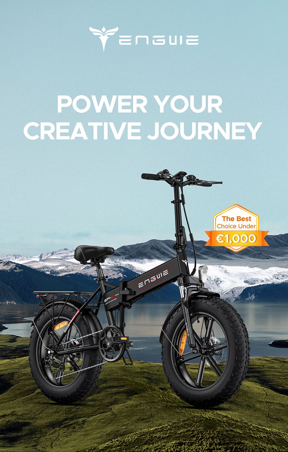 2PCS ENGWE EP-2 Pro Electric Bicycle 20 *4.0 Inch Fat Tires 750W Motor 48V 13Ah Battery 35Km/h Max Speed 100KM Range SHIMANO 7 Speed Gears 150KG Max Load Mountain Beach Snow Bicycle Dual Disc Brake Folding Bike - Orange