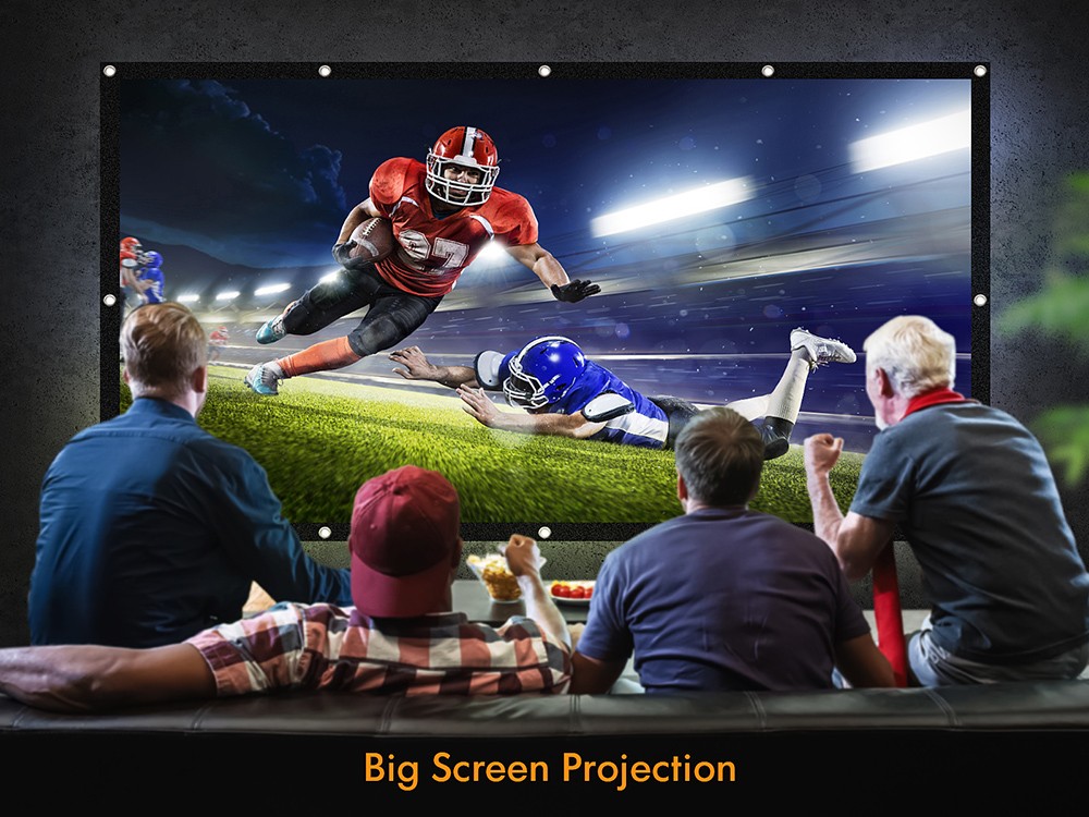 apeman 100 inch HD Portable Projector Screen,16:9 HD 4K Foldable Anti Crease Thick Projection Screen, 160 Degree Viewing