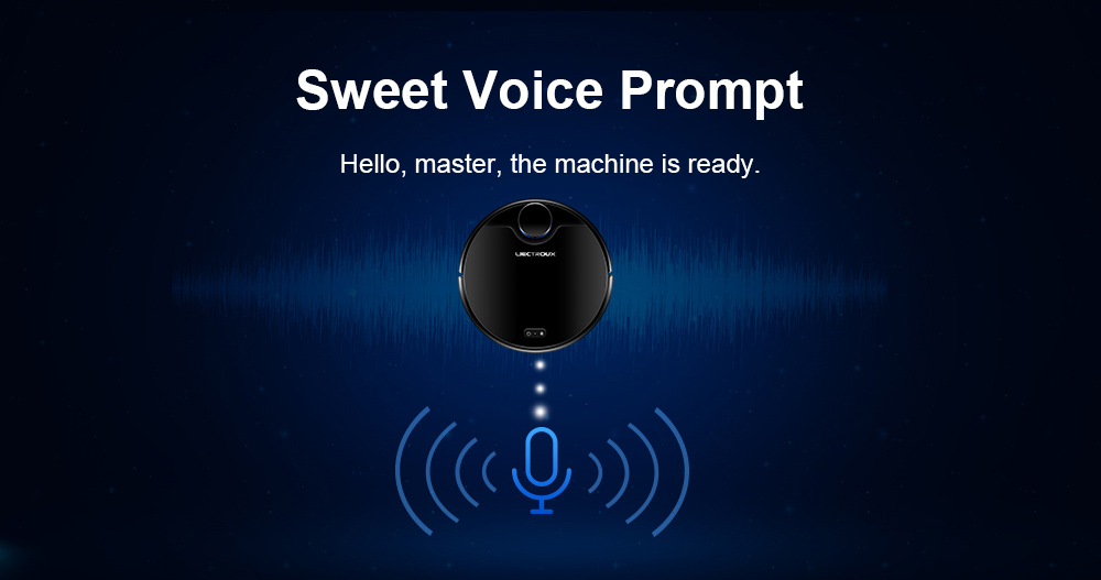 LIECTROUX ZK901 Robot Vacuum Cleaner 3 In 1 Vacuuming Sweeping and Mopping Laser Navigation 6500Pa Suction 5000mAh Battery Voice Control Breakpoint Resume Clean & Mapping APP Control - Black