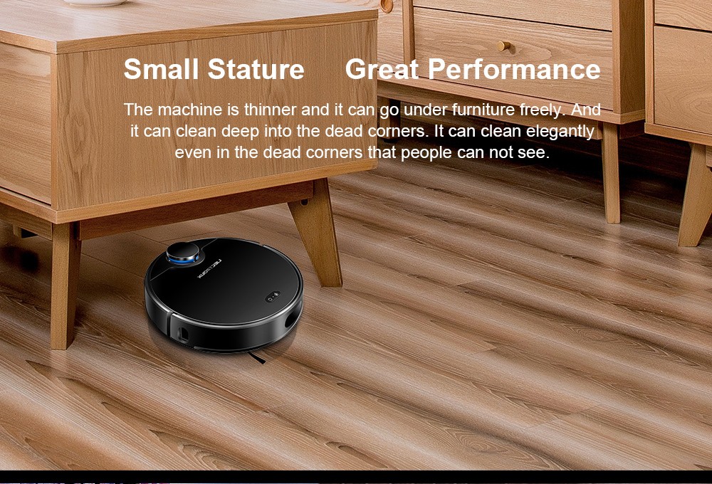 LIECTROUX ZK901 Robot Vacuum Cleaner 3 In 1 Vacuuming Sweeping and Mopping Laser Navigation 6500Pa Suction 5000mAh Battery Voice Control Breakpoint Resume Clean & Mapping APP Control - Black