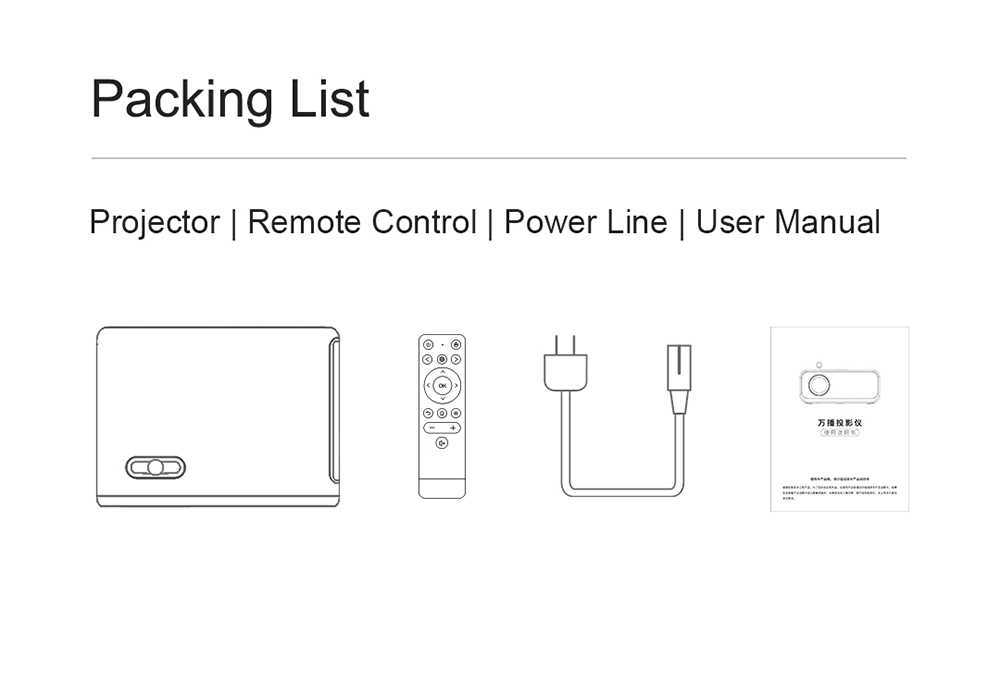 Wanbo XS01 Mini LED Projector Handheld Projection 200ANSI Lumens 1080P Support 120 Inch Screen Fresh Classic EU Plug