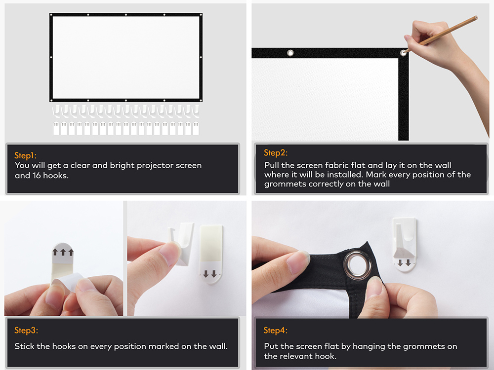 apeman 100 inch HD Portable Projector Screen,16:9 HD 4K Foldable Anti Crease Thick Projection Screen, 160 Degree Viewing